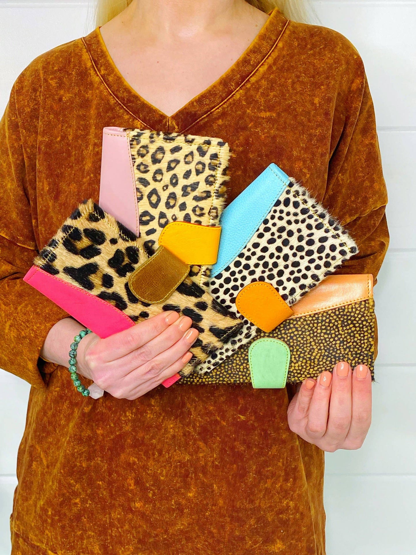 Folklore Couture - Mari Real Leather and Hair on Hide Animal Print Wallet