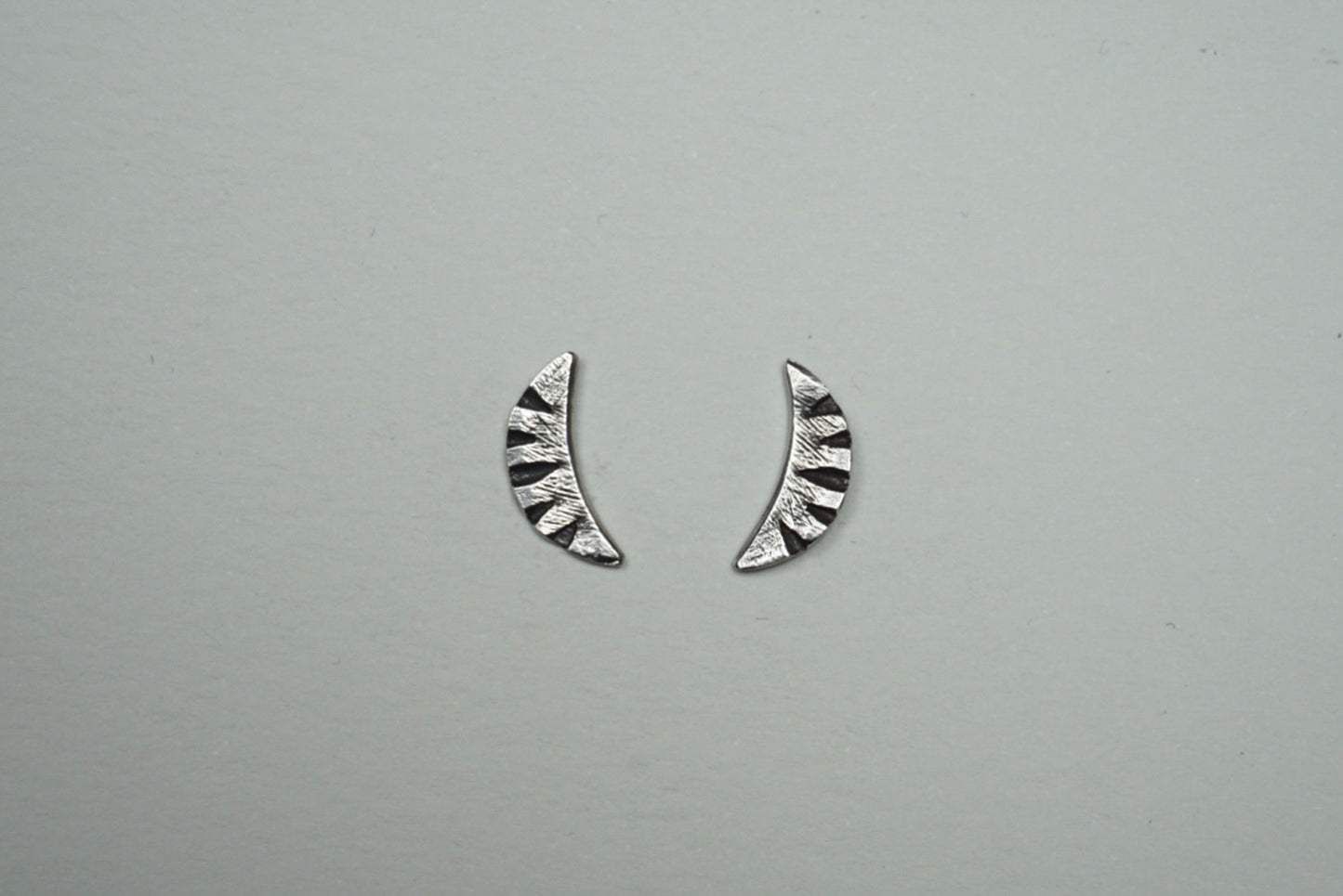 Sterling silver half moon stud earring