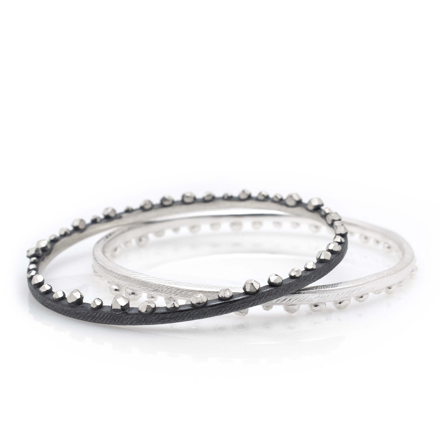 Facet Rock Edge Bangle Bracelet