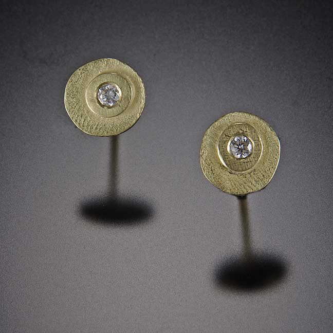 18K Gold and Diamond "Disco" Stud Earring