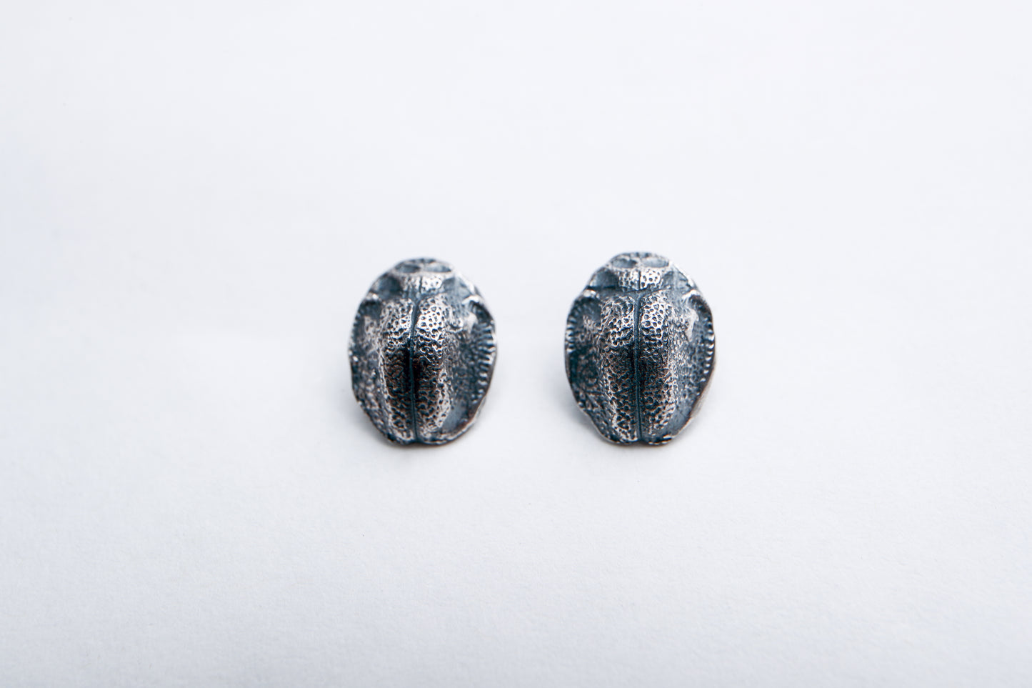 Sterling Silver Beetle stud earrings