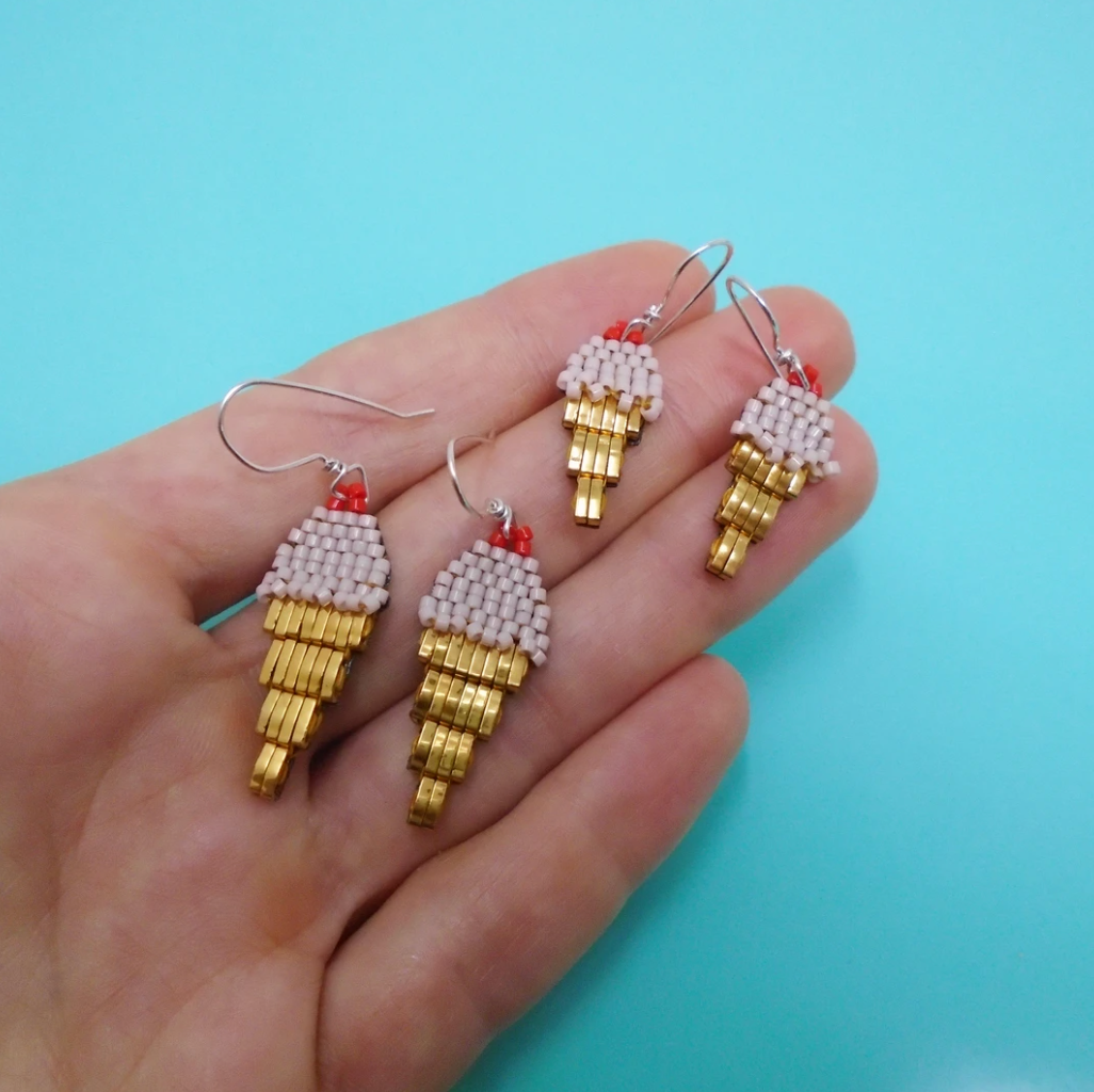Strawberry Ice cream Earrings