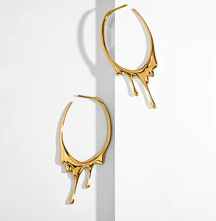 Dripping Oval Medium- Gold