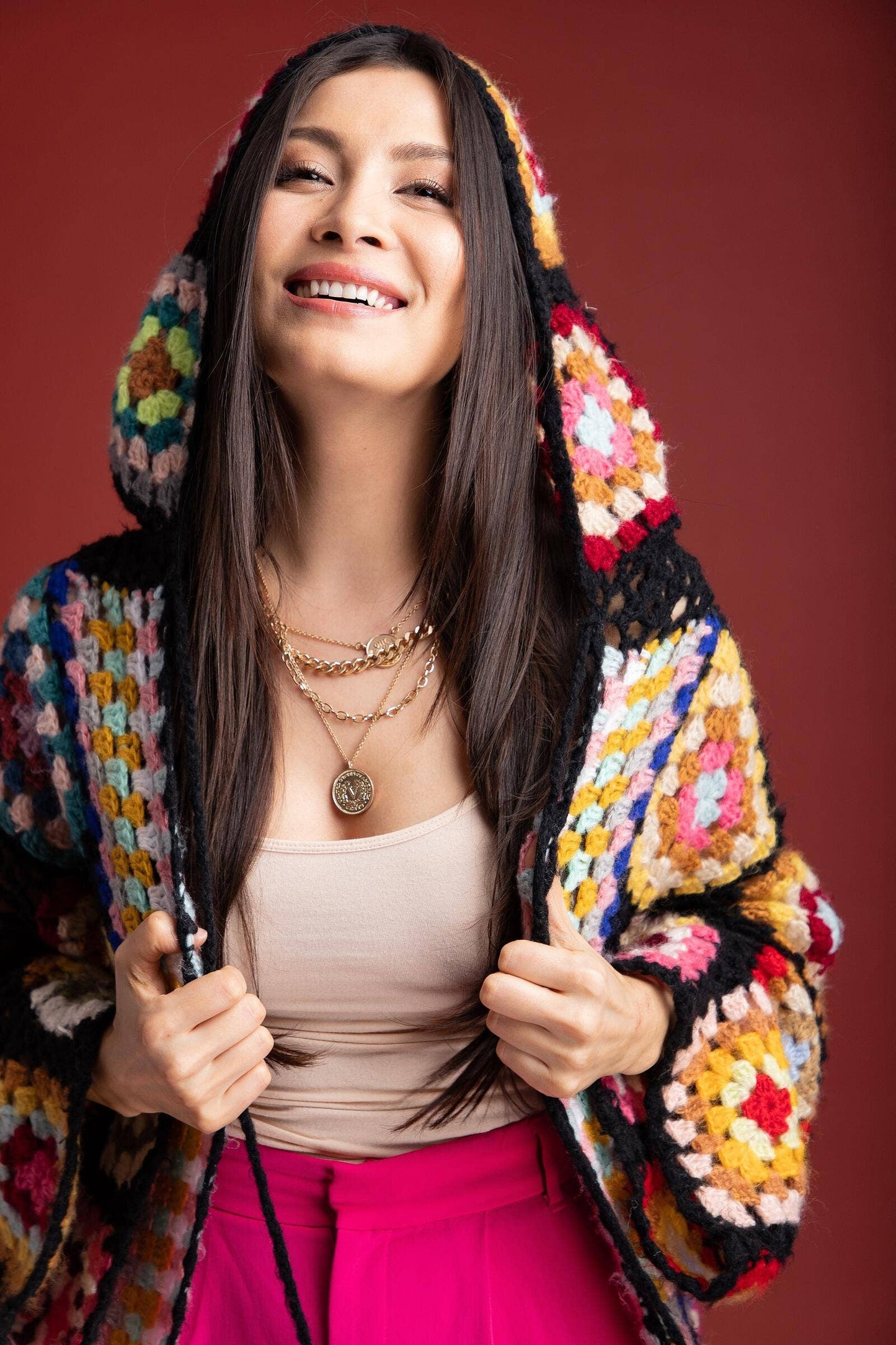 Hooded Granny Crochet Kimono