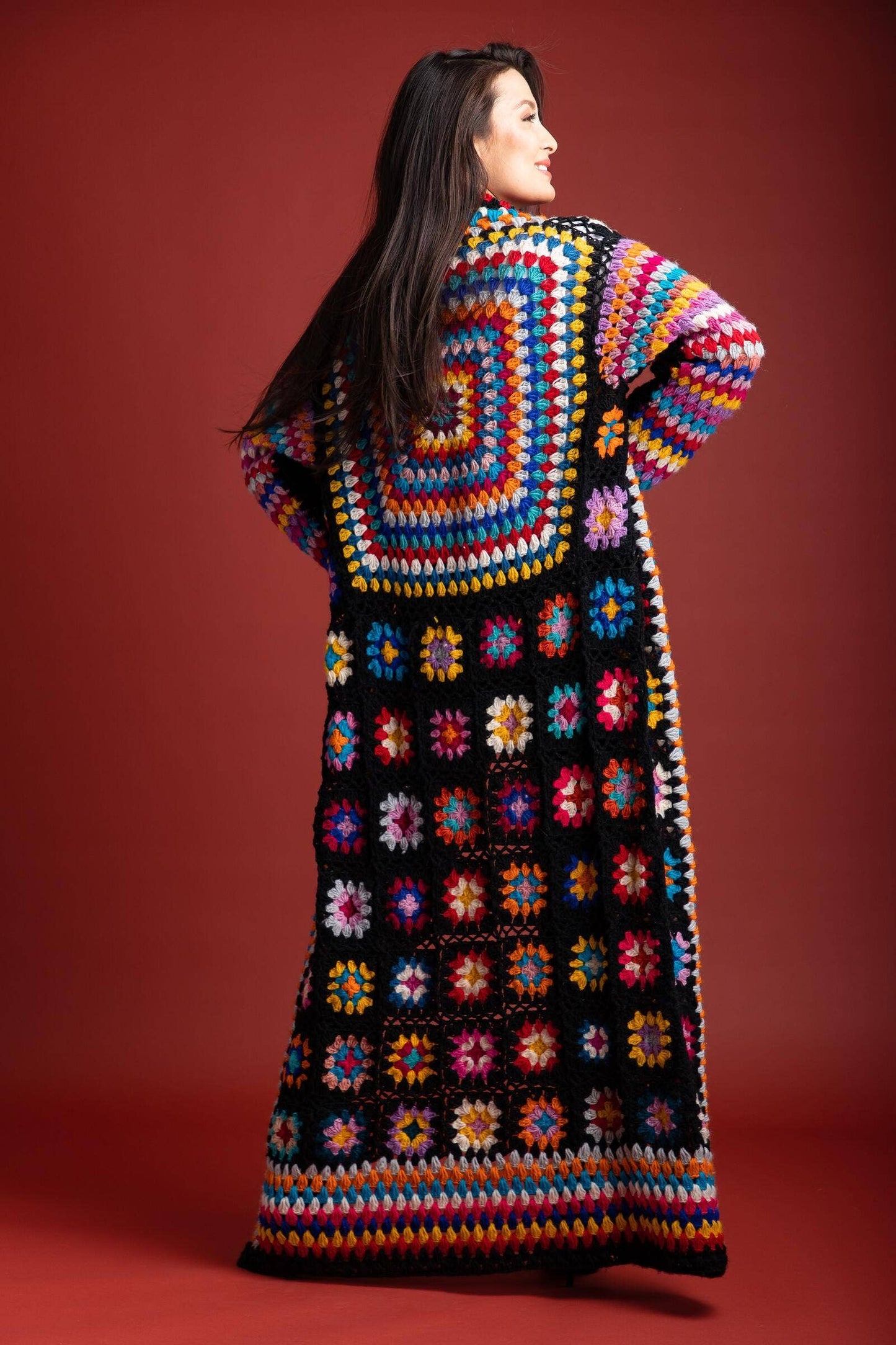 Granny Crochet Long Kimono