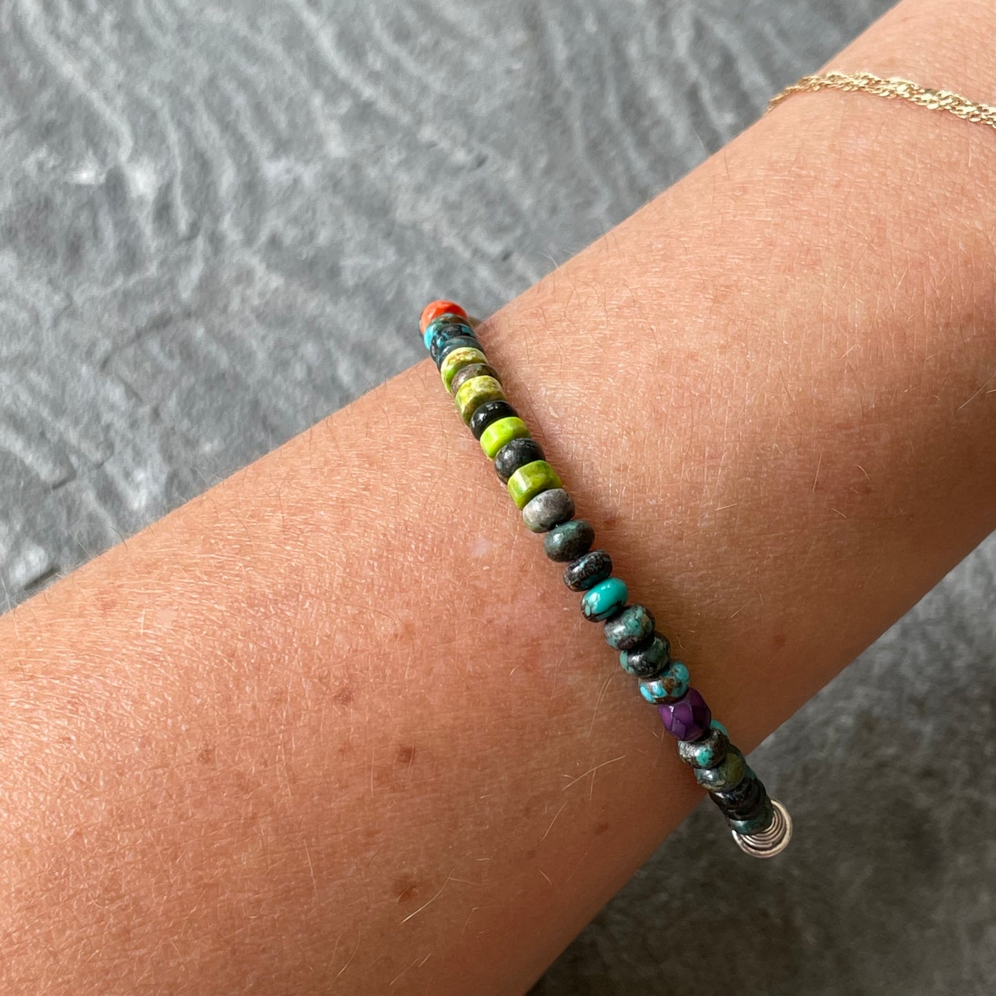 Turquoise and Hill Tribe Silver Bracelet