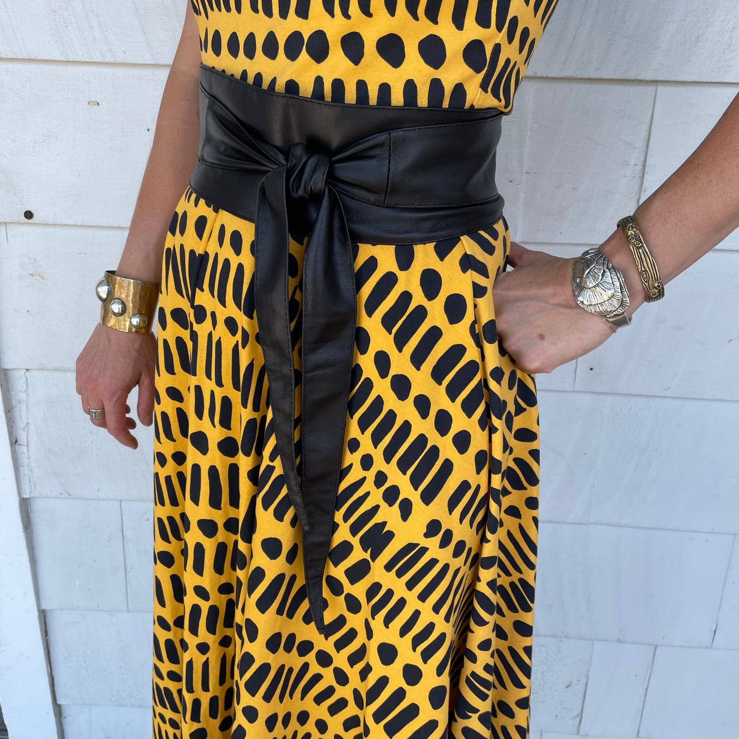 Obi Leather Wrap Belt- Tan