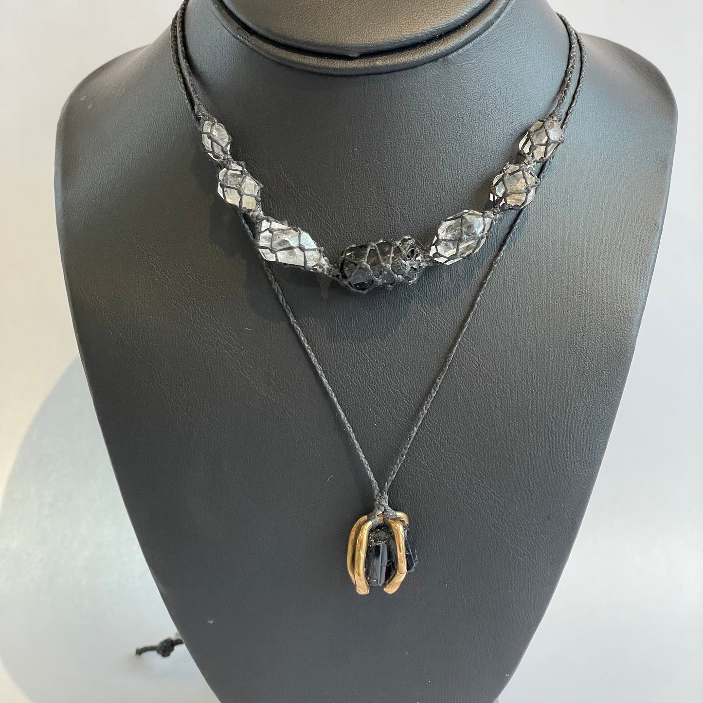 Netted Herkimer and Black Tourmaline