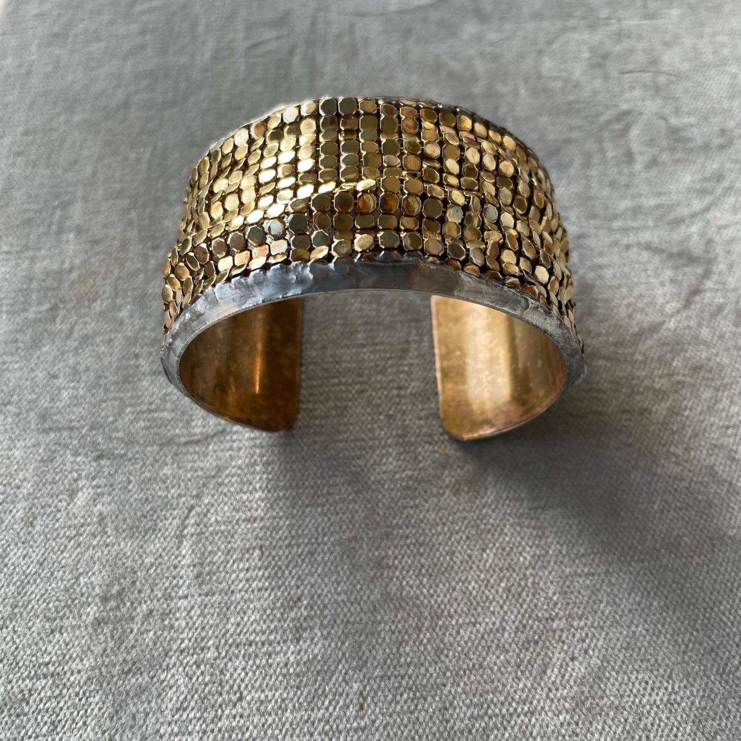 Gold Plated Mesh Cuff Bracelet