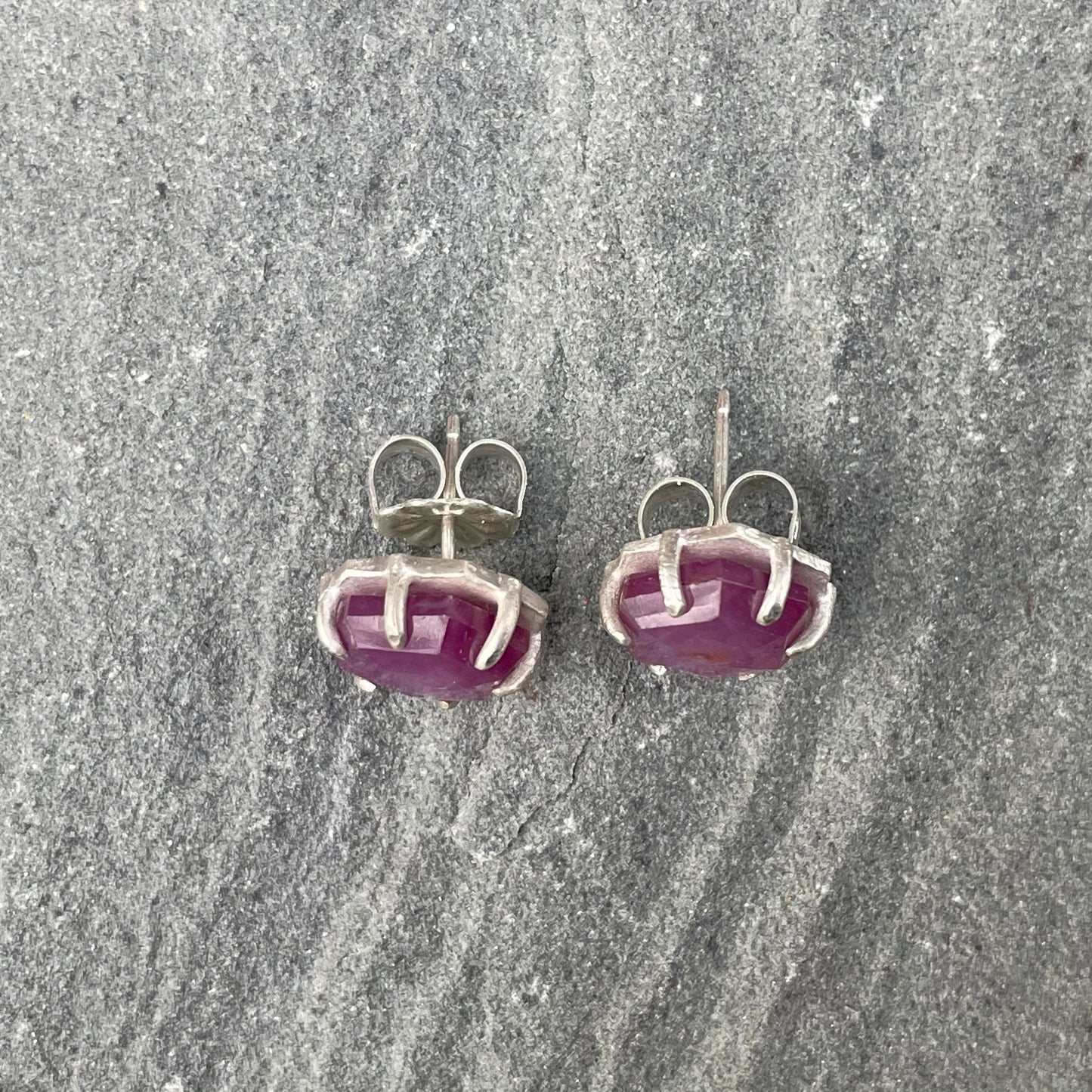 Pink Star Sapphire Hexy Studs