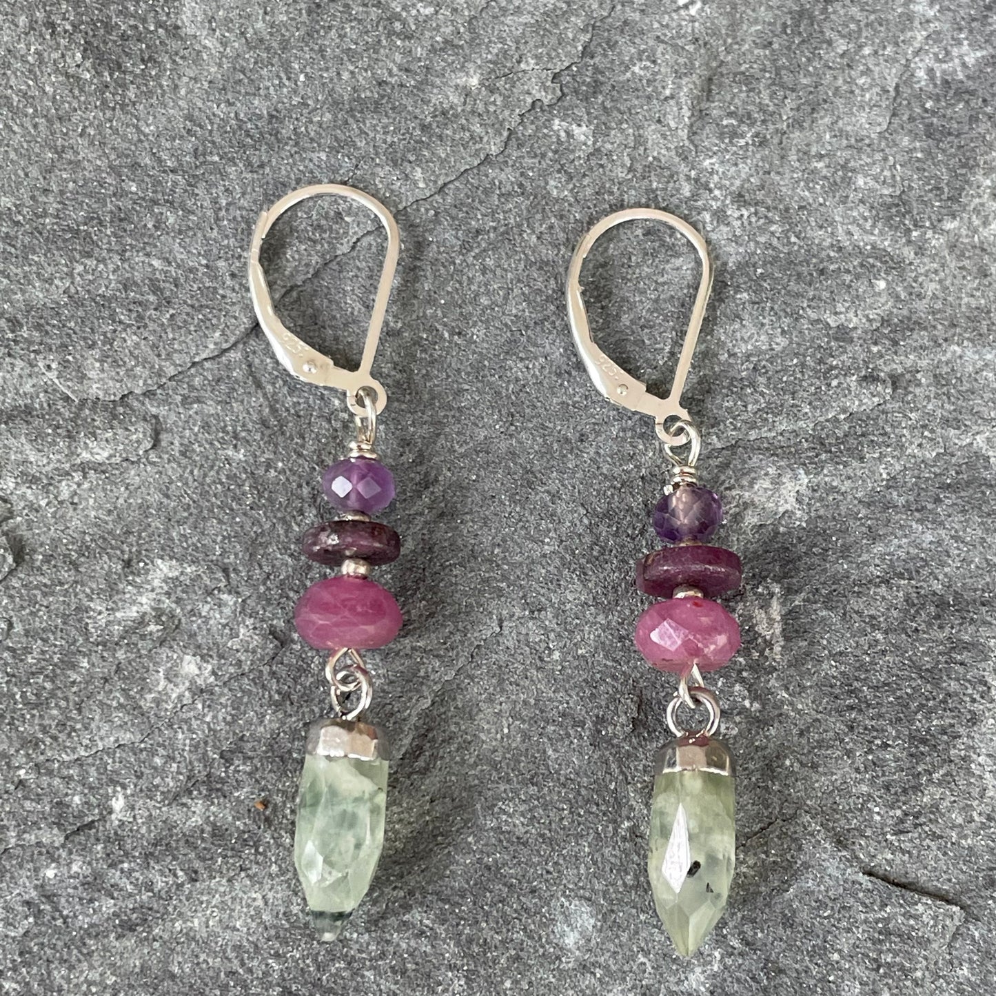 Prehnite Point Earrings