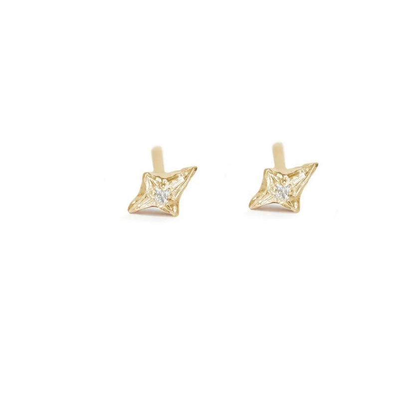 North Star Stud Earrings- Gold