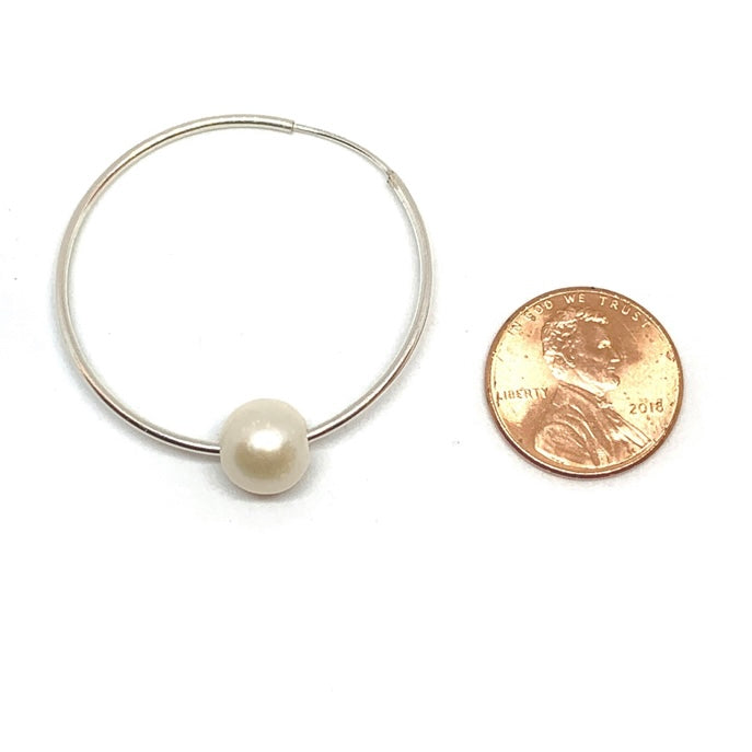 "Monaco" Pearl Hoop Earrings