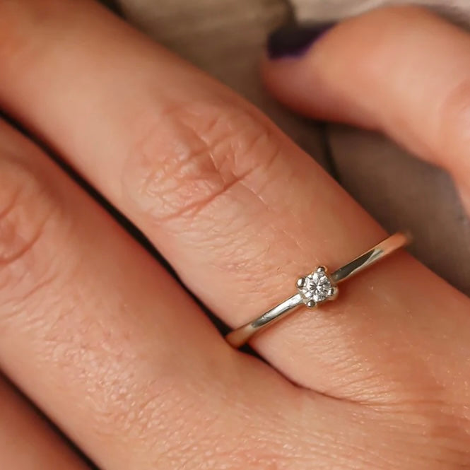 Sterling Silver Diamond Promise Ring