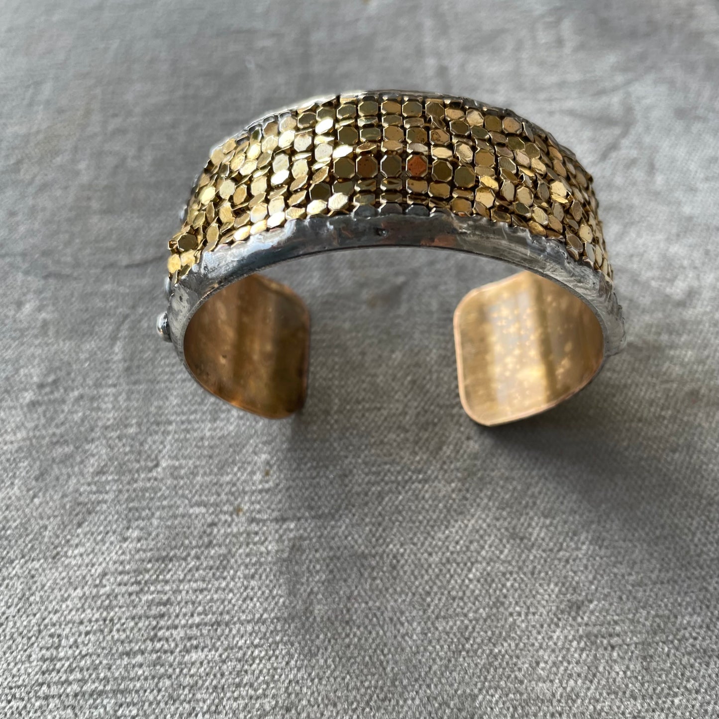 Gold Plated Mesh Cuff Bracelet