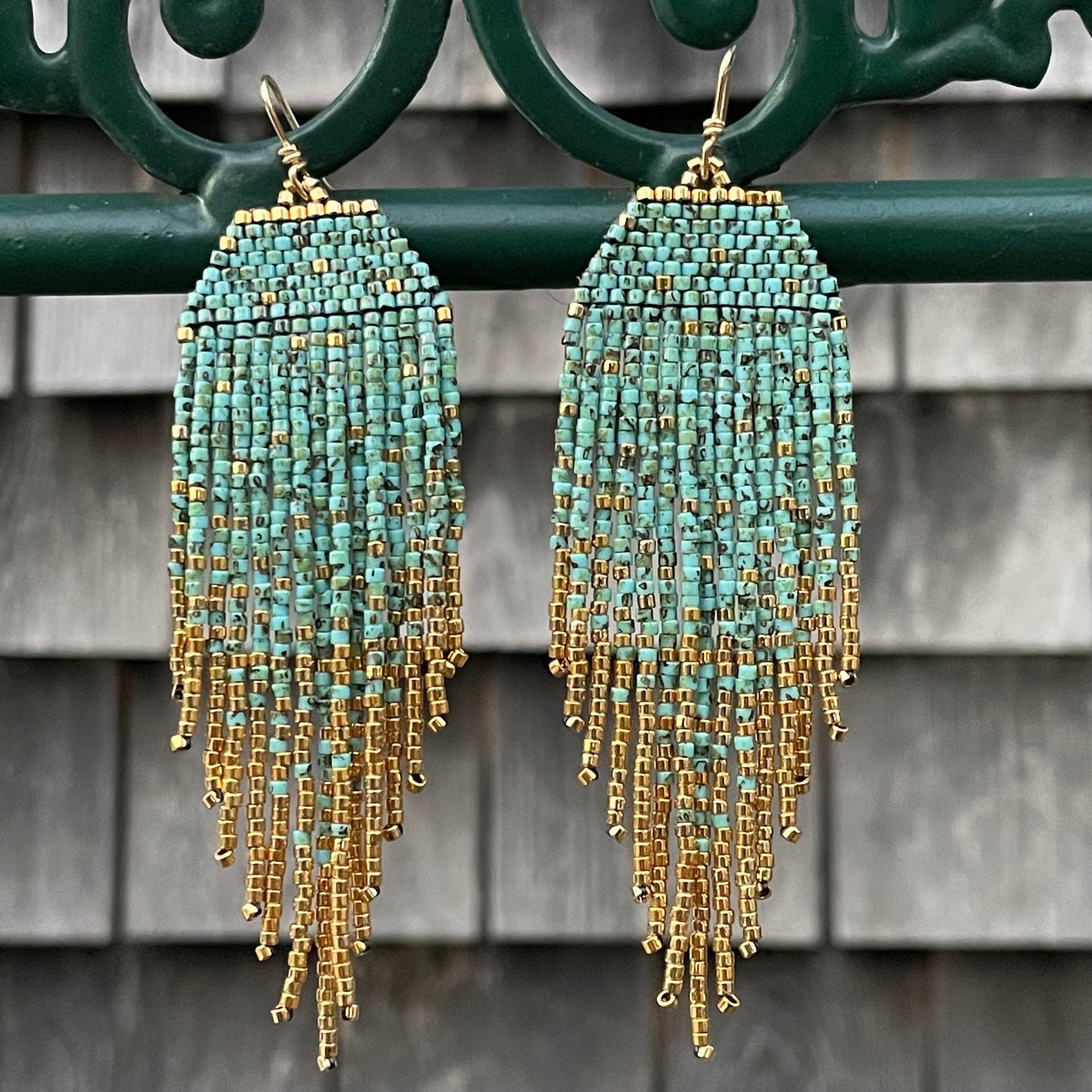 Turquoise and Gold Flecks