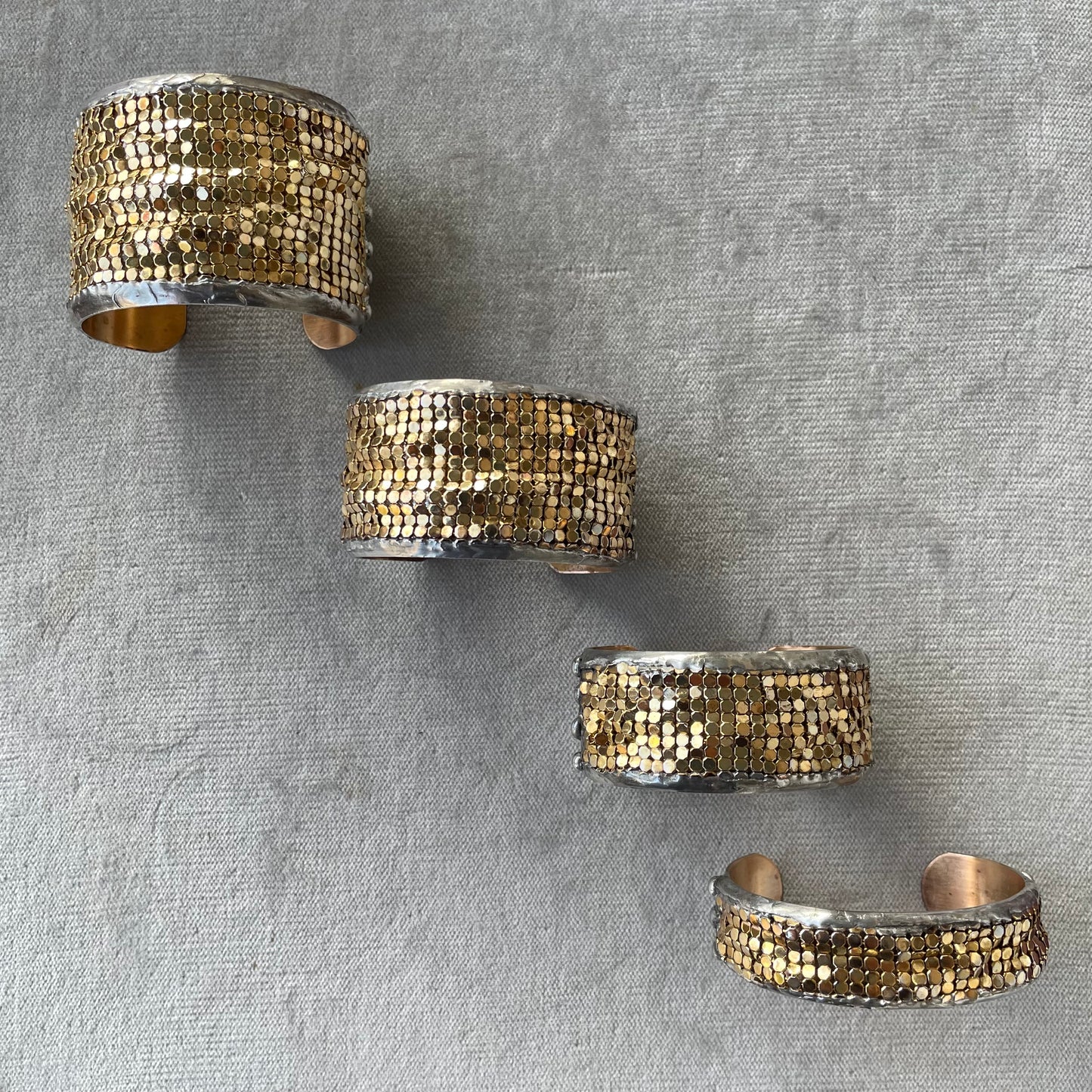 Gold Plated Mesh Cuff Bracelet