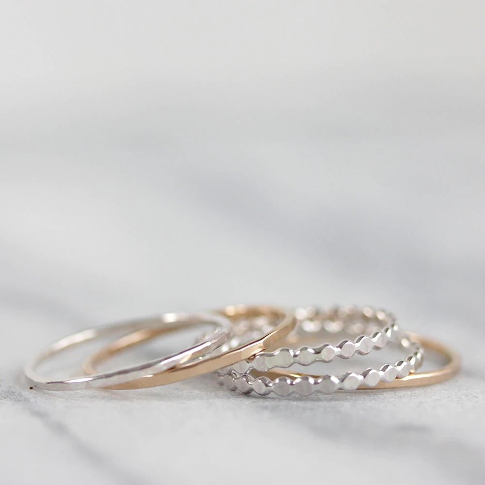 Mixed Stacking Rings- set of five