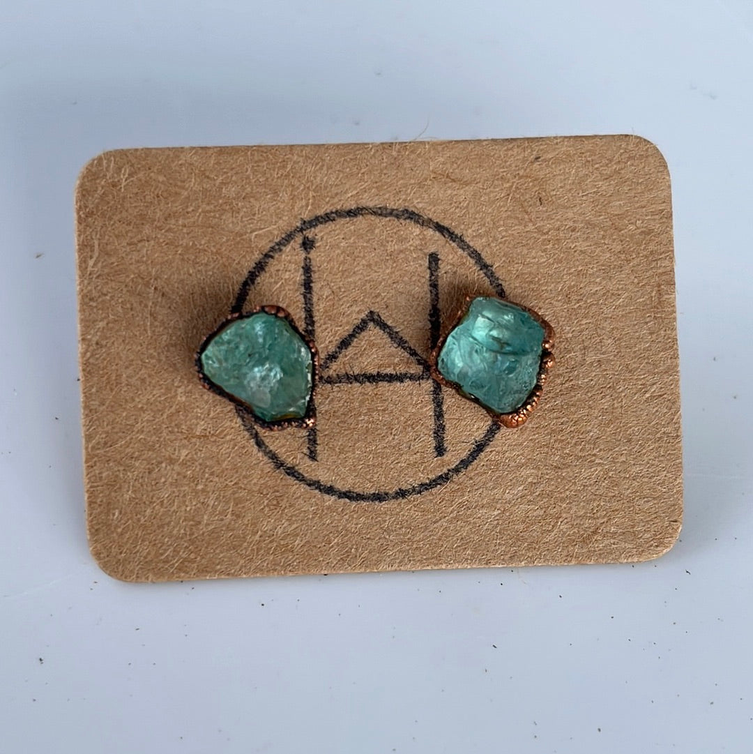 Raw Crystal Stud Earrings