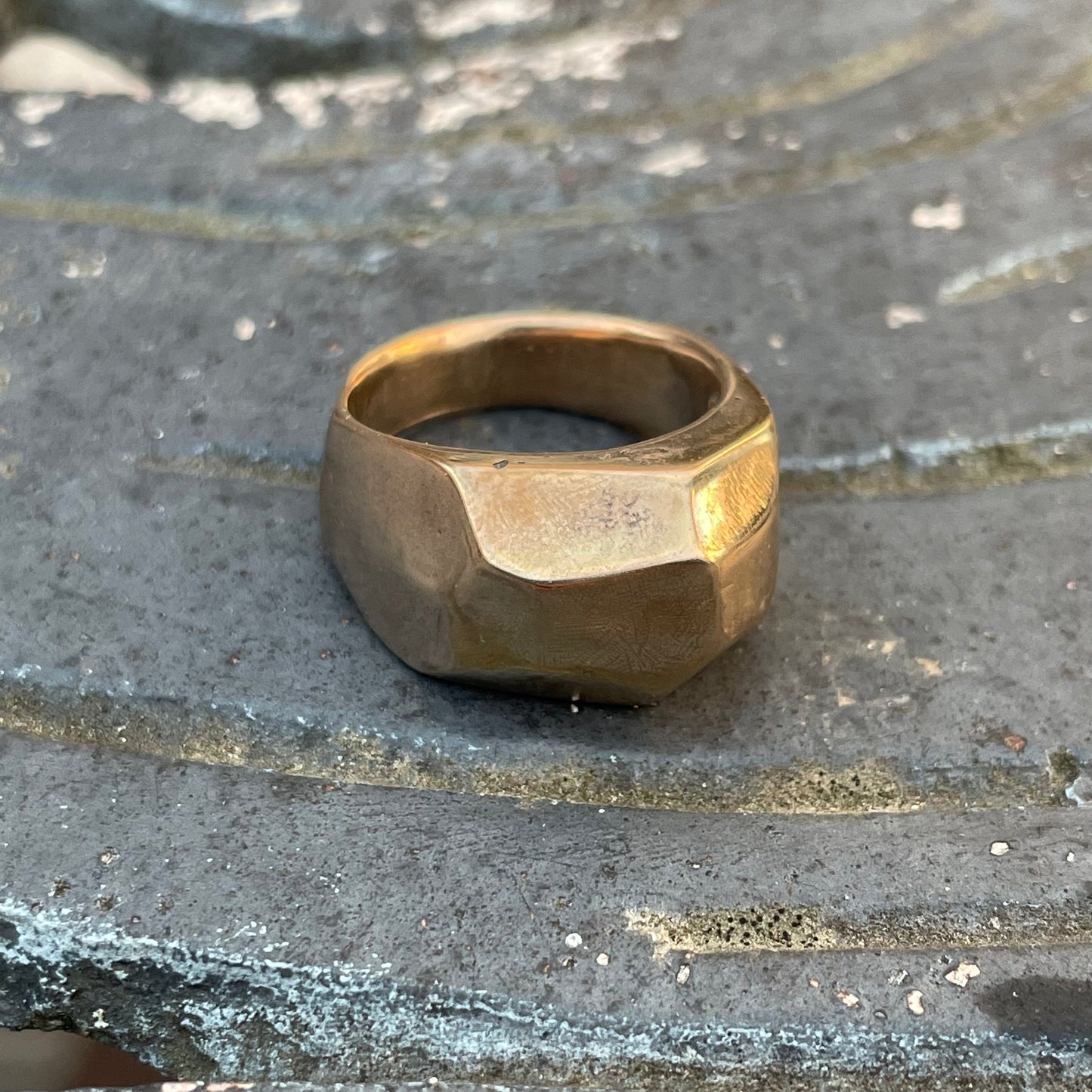 Faceted Bronze ring