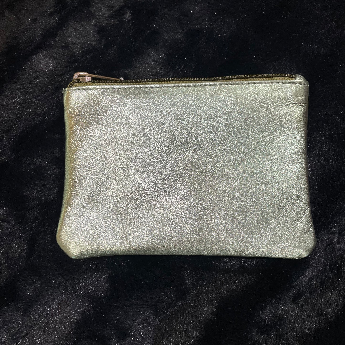 Metallic Leather Coin Purse Pouch