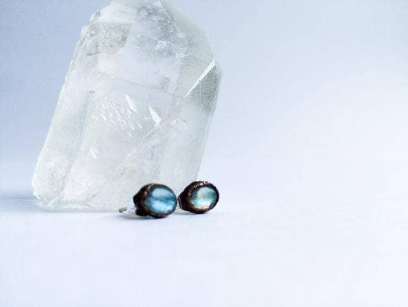 Raw Crystal Stud Earrings