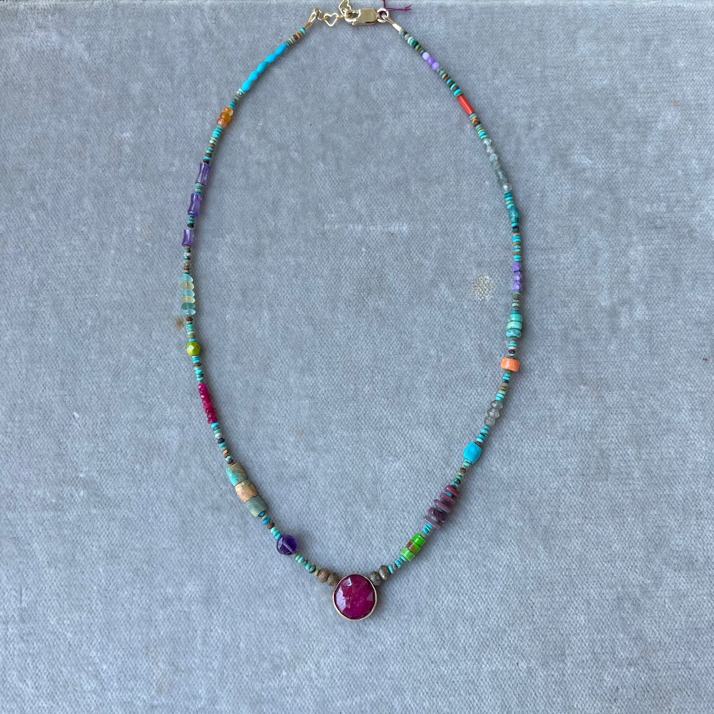 Ruby and Afghan Turquoise Necklace