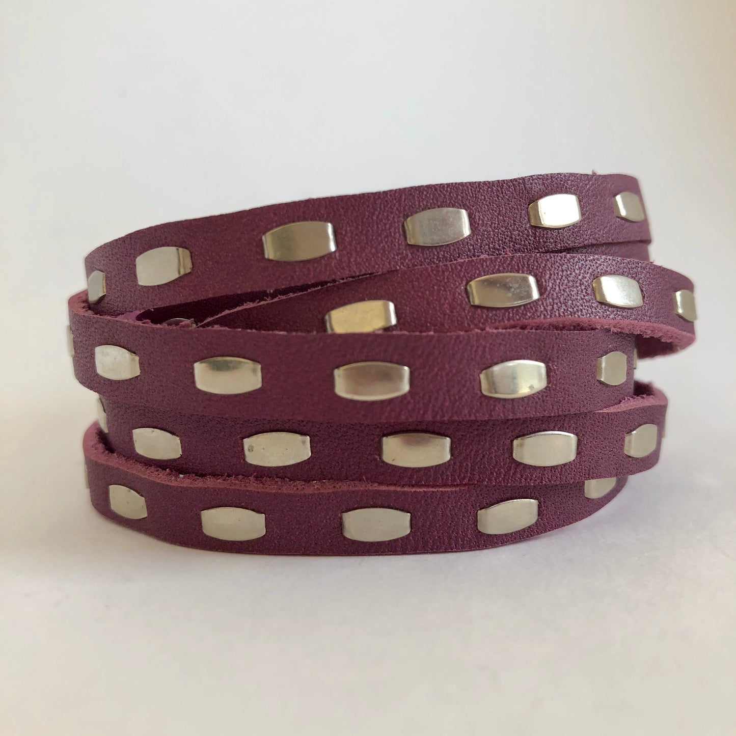 Studded leather wrap bracelet
