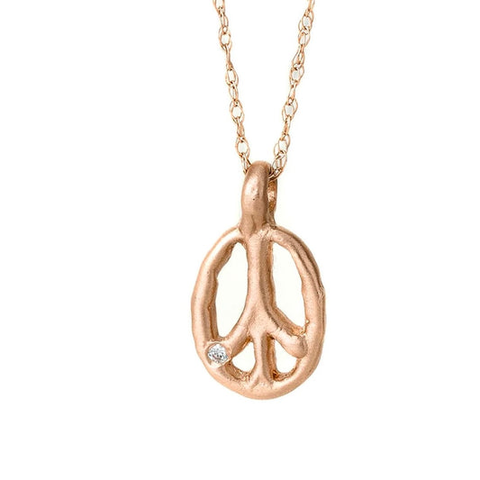 14k Peace Sign Necklace