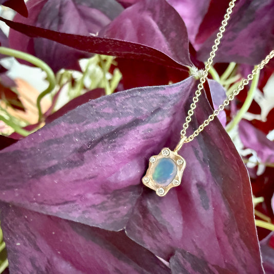 Australian Opal Rebel Bit Pendant Necklace