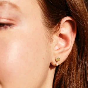 LA FLANERIE: Aquamarine & Pearl Studs