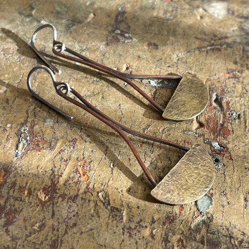Mixed Metal Drop Earrings