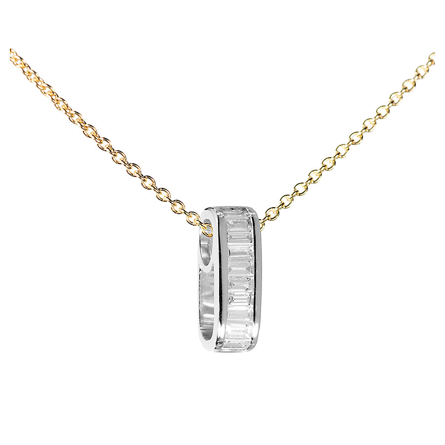 Mini Small Legend Diamond Baguette Link Necklace