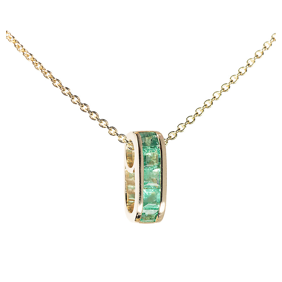 Mini Small Legend Emerald Baguette Link Necklace