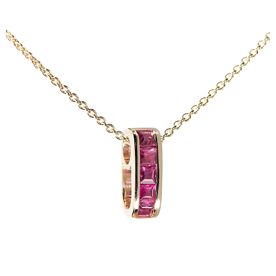 Mini Small Legend Ruby Baguette Link Necklace