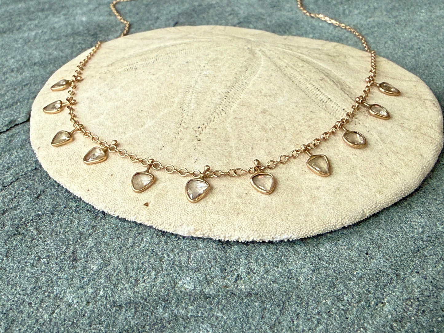Multi Rosecut Diamond Slices Necklace