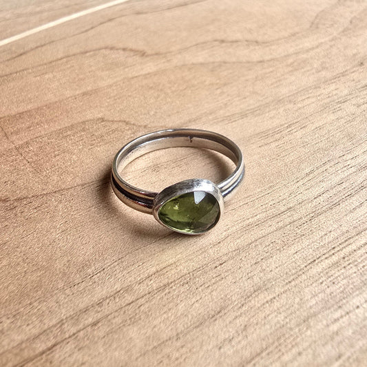 Double Band Peridot Ring