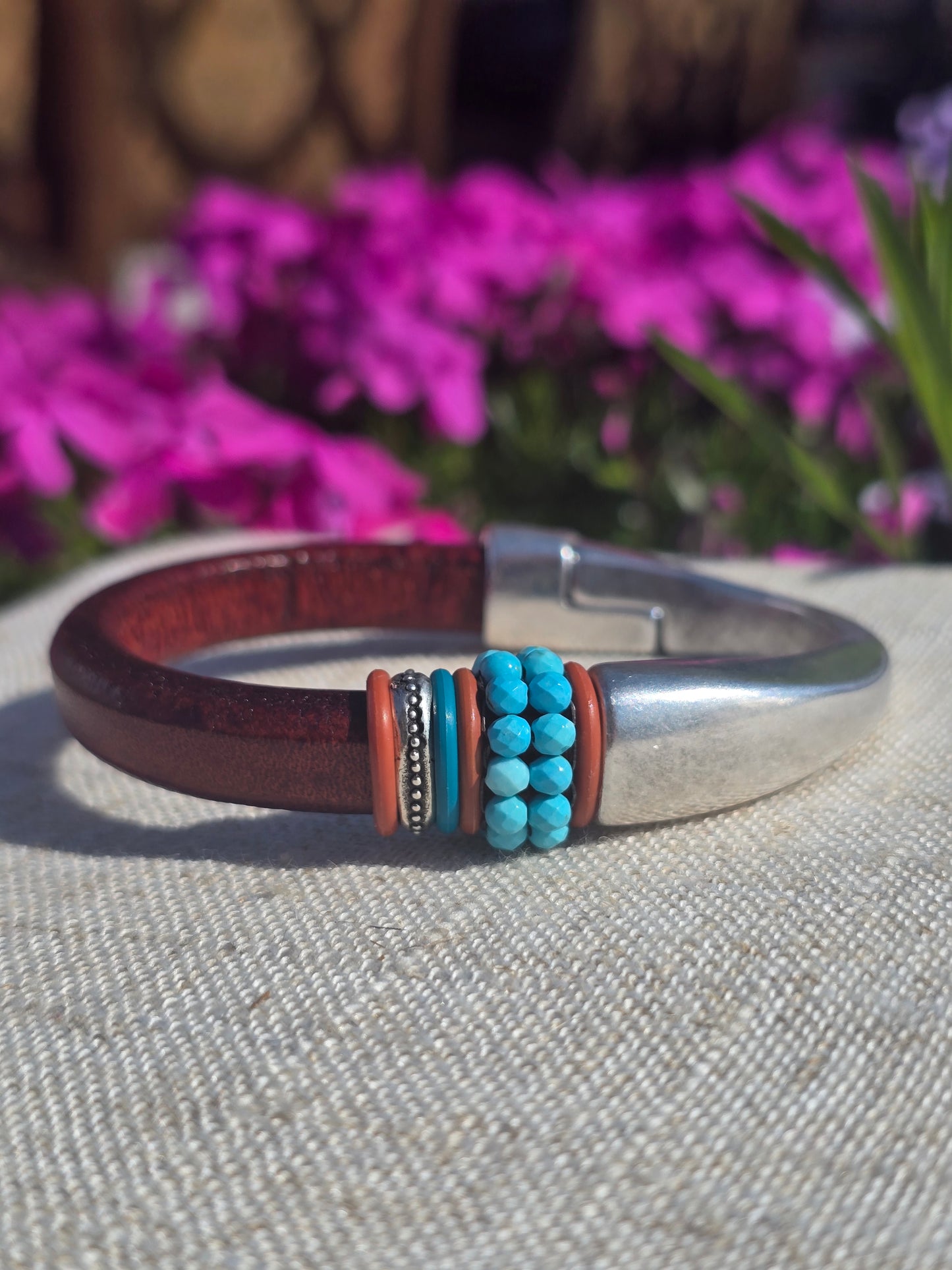 Hand Stitched Turquoise Beads Bracelet