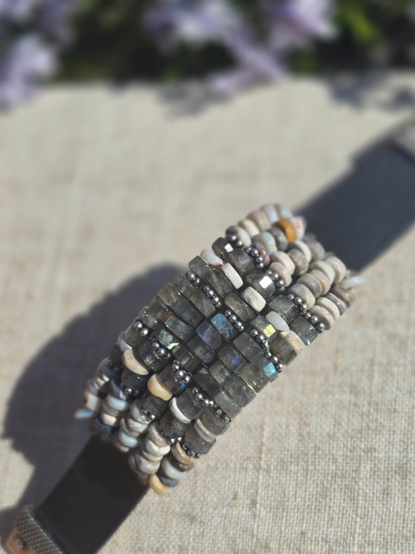 Hand Cut Labradorite Bracelet