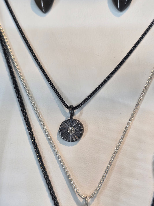 Oxidized Little Dig Diamond Pendant
