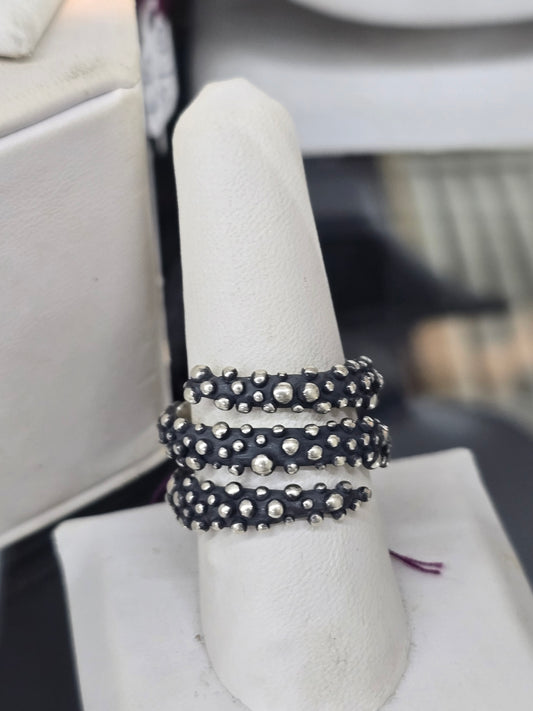 Bumpy Double Spiral Wrap Ring
