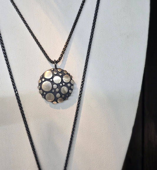 Disco Shield Pendant Necklace