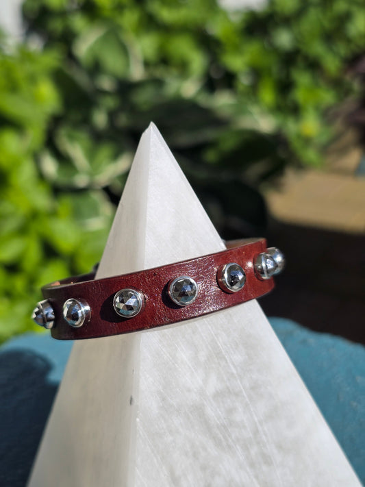 Snap Bracelet w/ Pyrite Studs