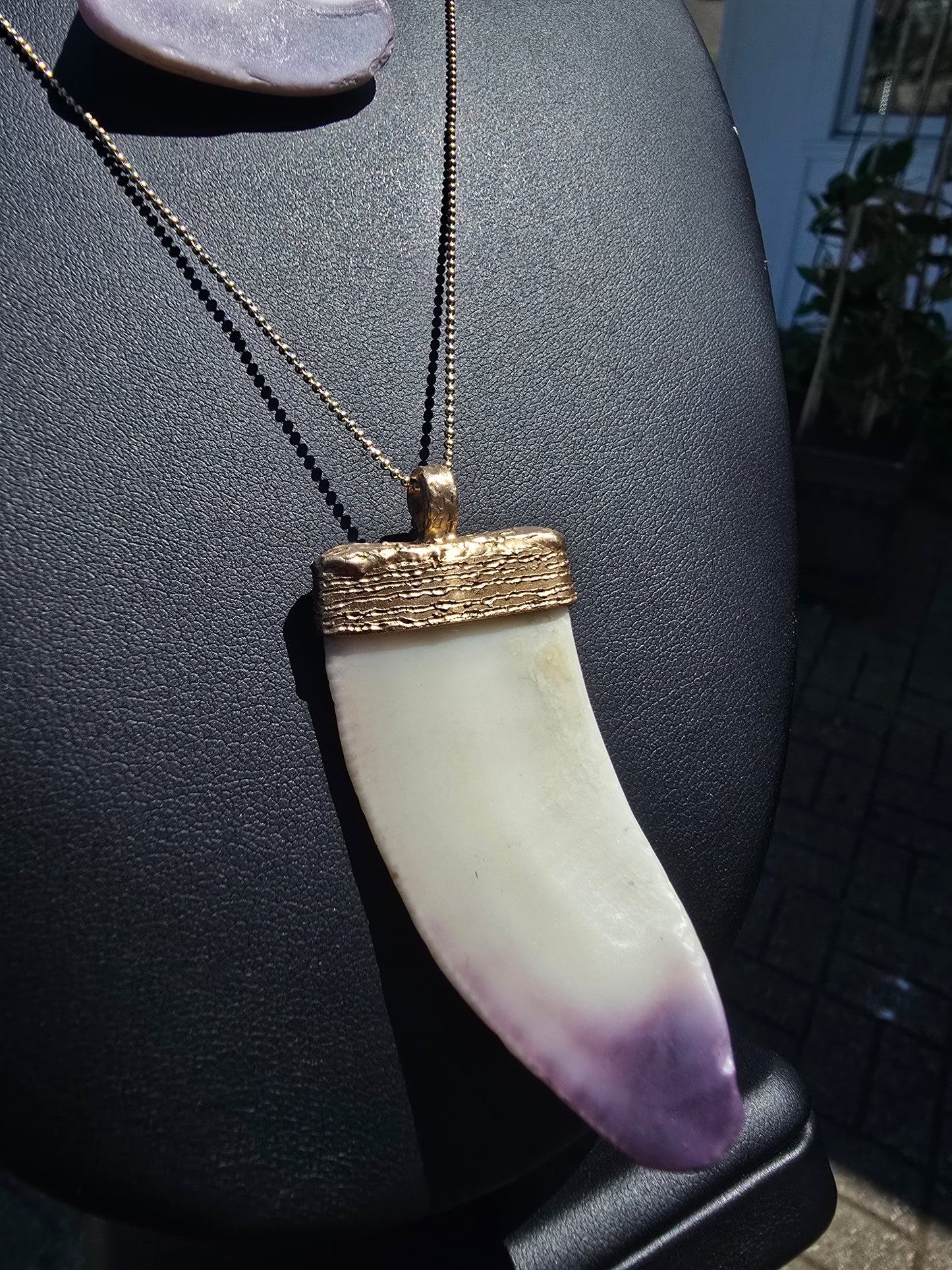 Gold Wampum Pendant Necklace 18K