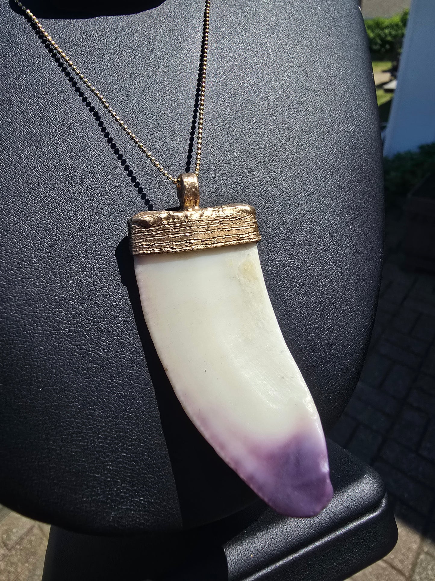 Gold Wampum Pendant Necklace 18K