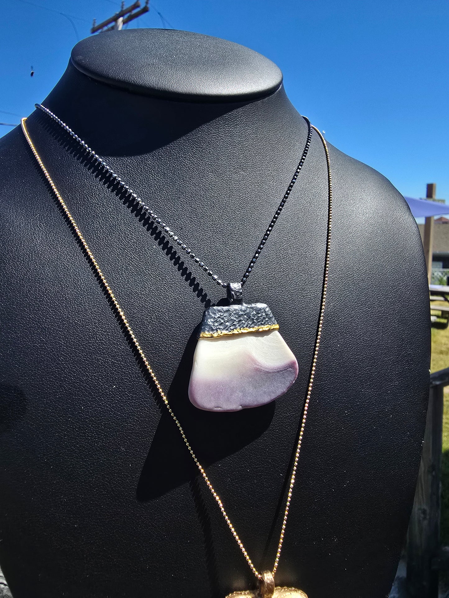 Silver Wampum Pendant Necklace