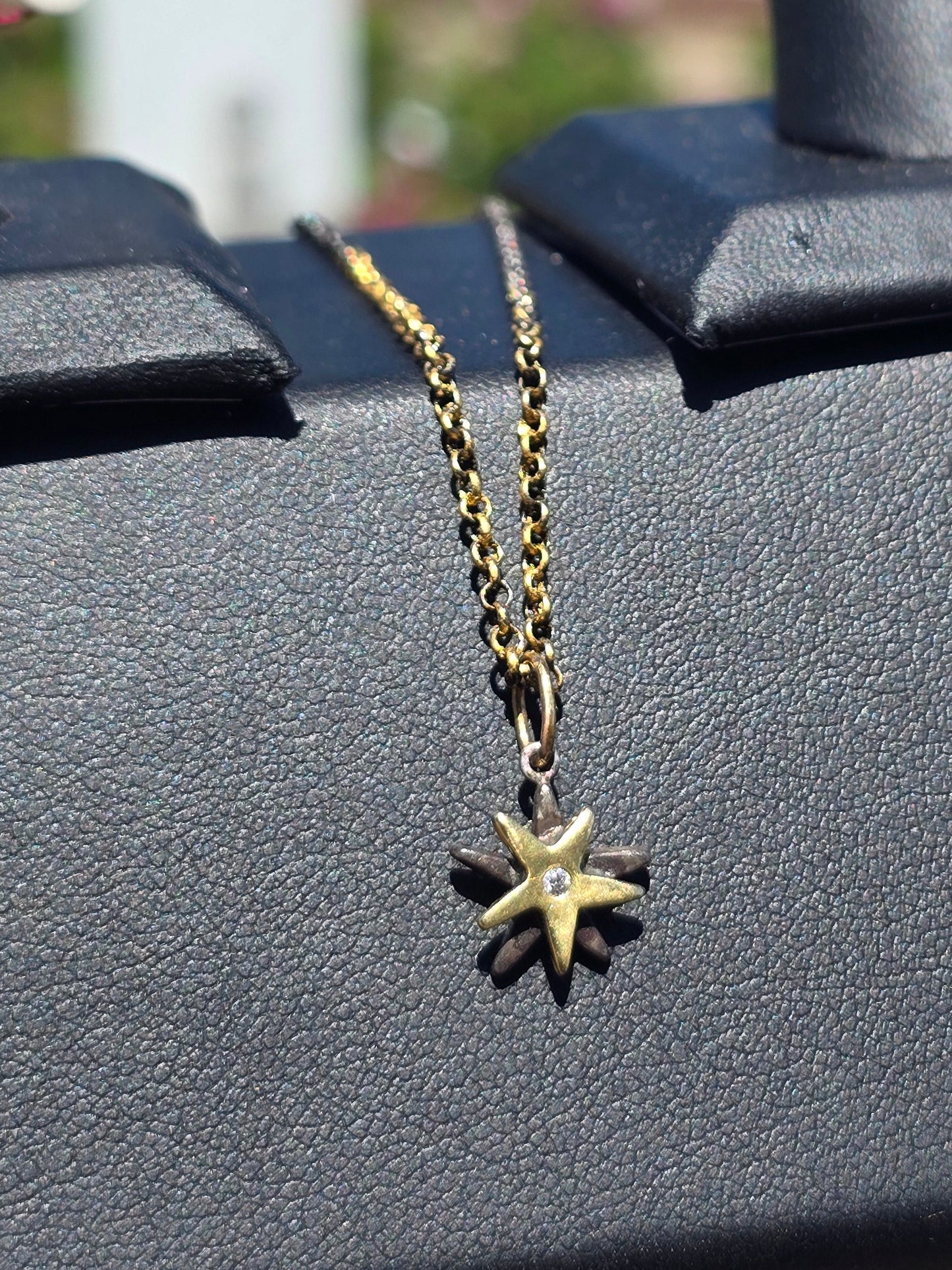 Floating Star Charm Necklace 18K