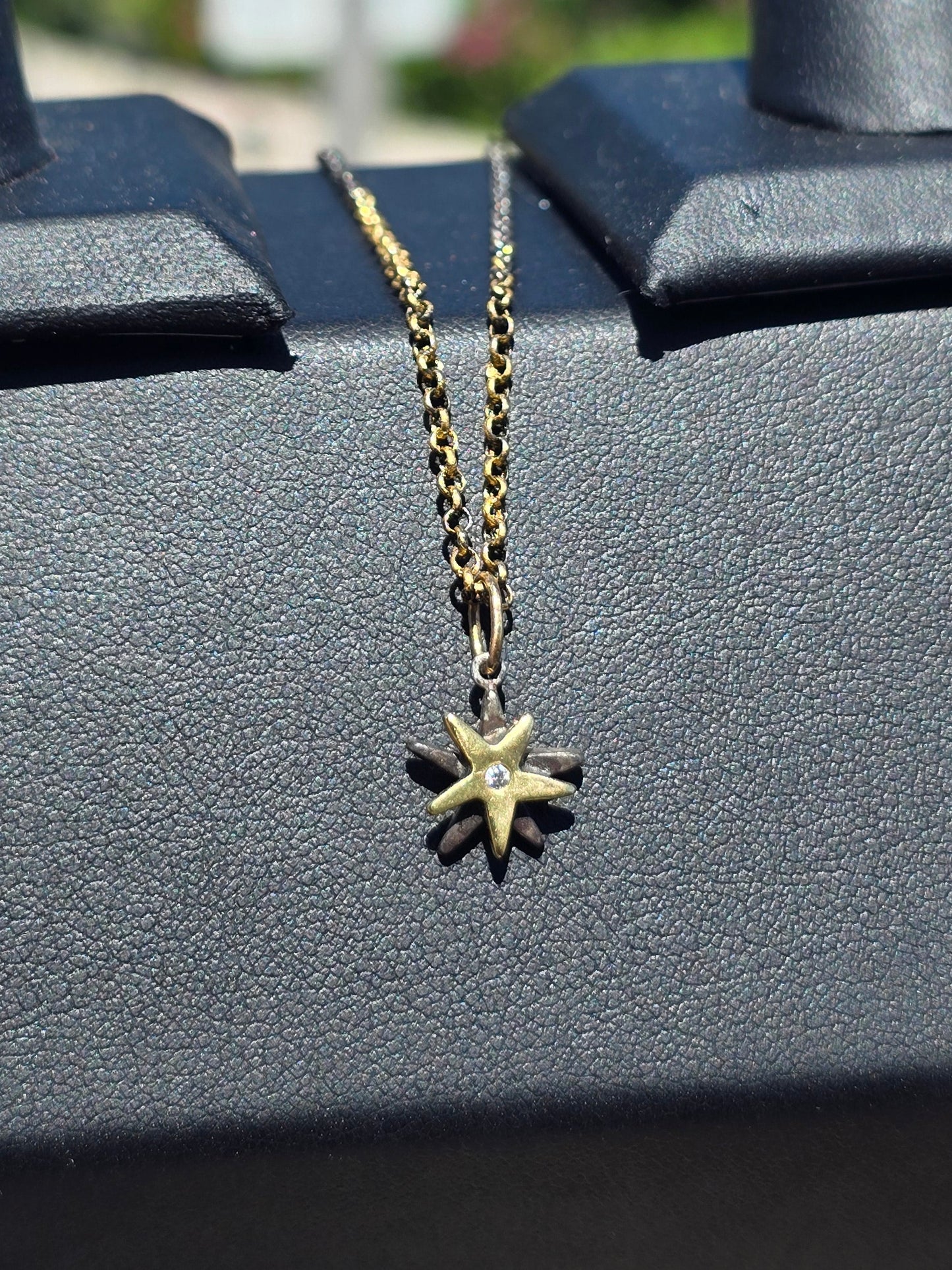 Floating Star Charm Necklace 18K