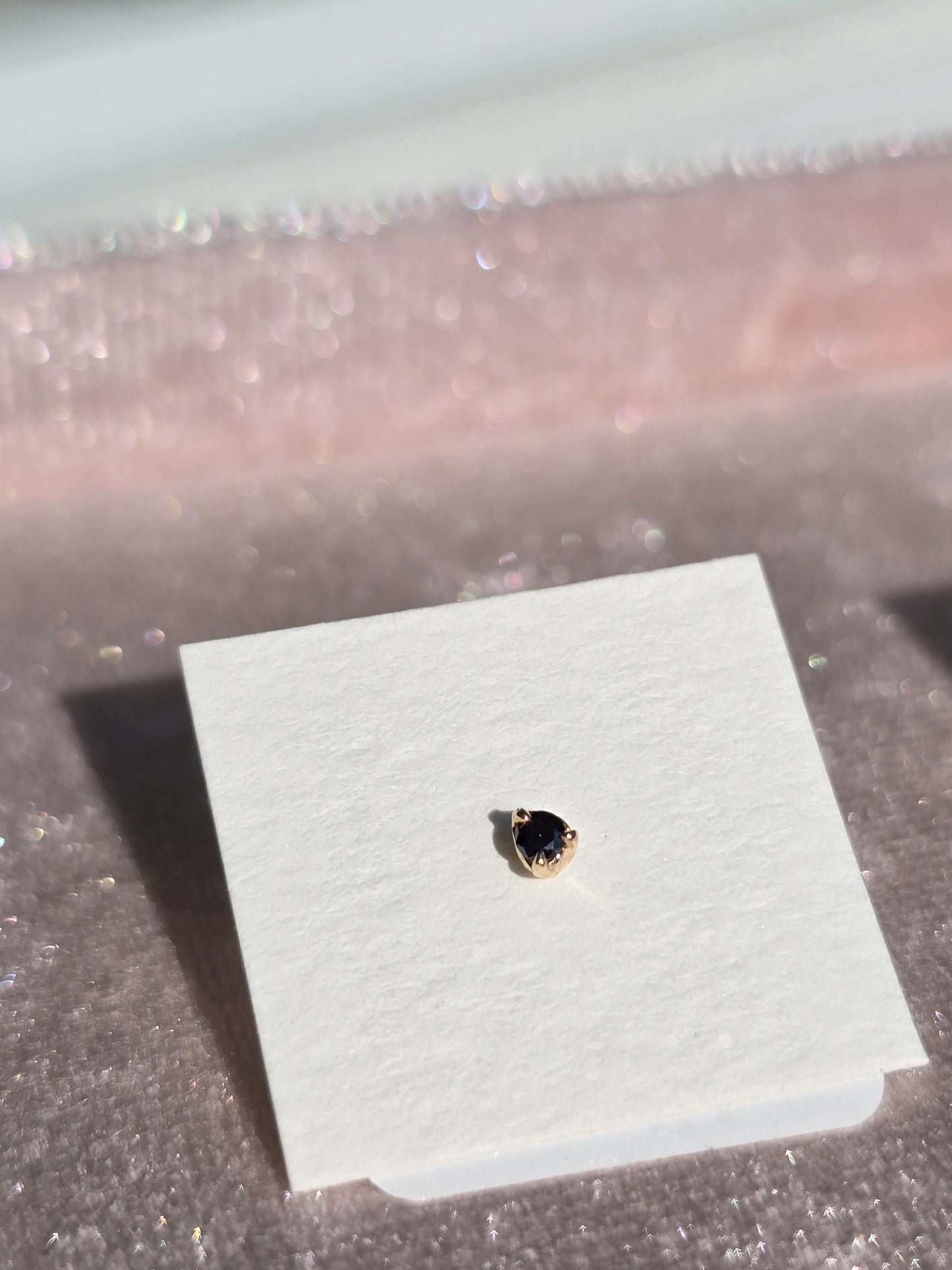 10k Gold Solo Black Diamond Stud