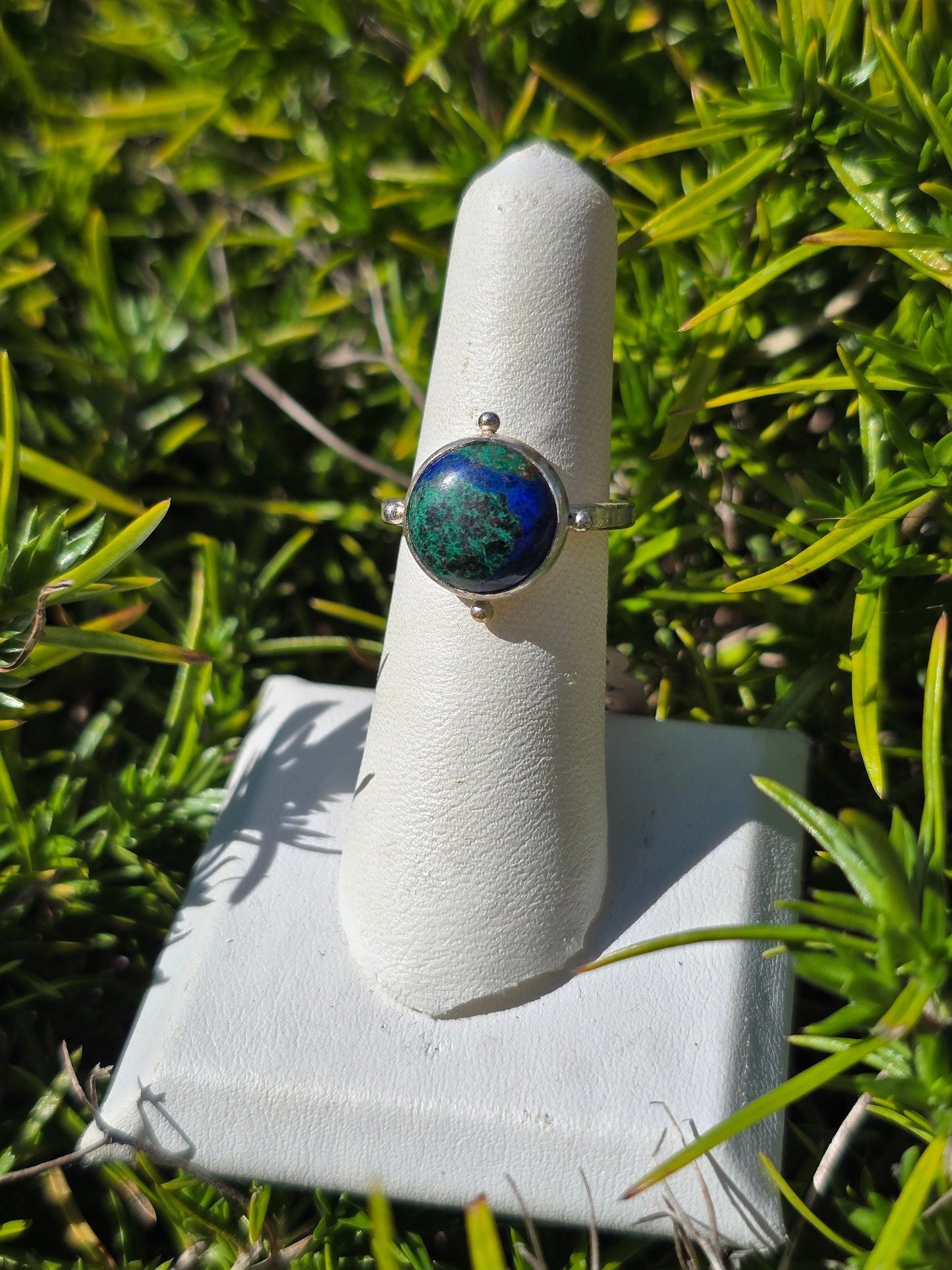 Azurite Malachite Round Ring